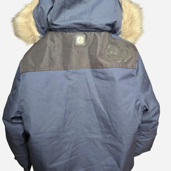 Navy Blue Awaknd Land Heavy Coat Mens Size Large - Picture 4 of 5